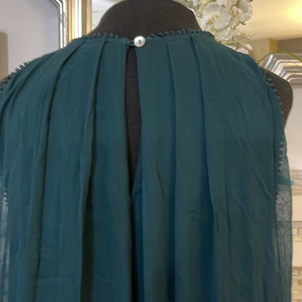 Anthropologie “Not so serious” Beaded Green Cocktail Dress 10 - Picture 6 of 8